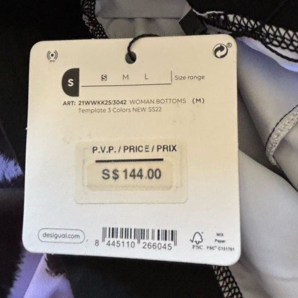 Desigual x María Escoté Animal Print Slim Leggings Covered Foot Size S NWT Edgy - Picture 9 of 13